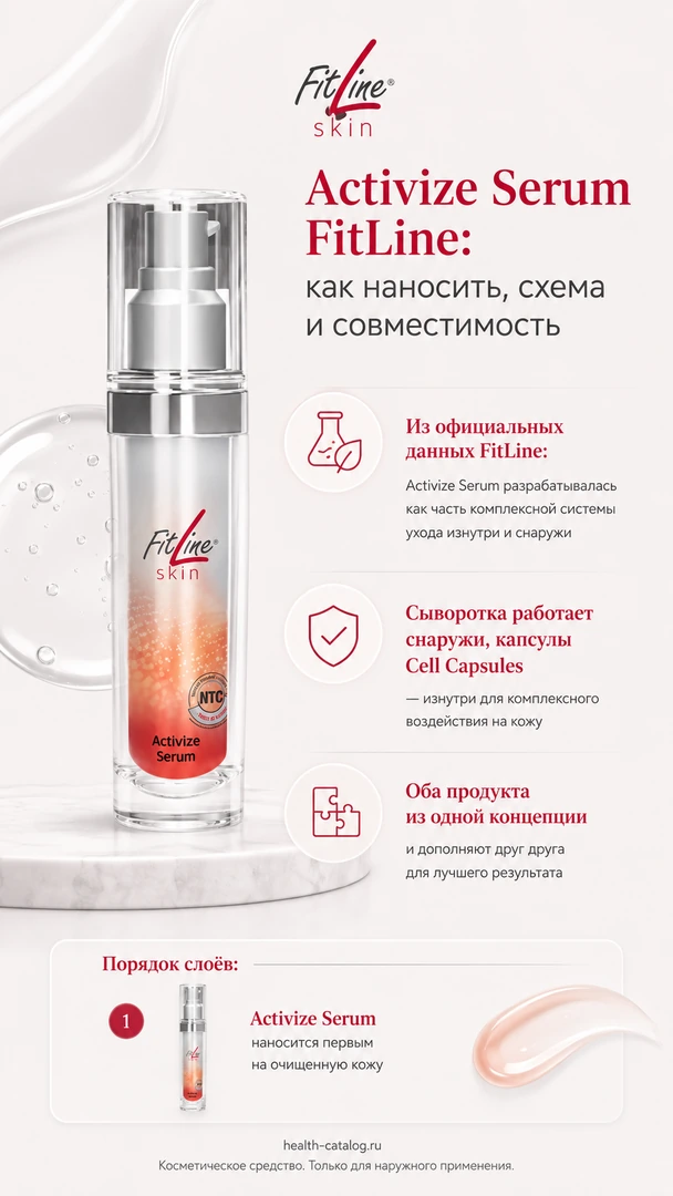Activize Serum FitLine: как наносить, схема и совместимость