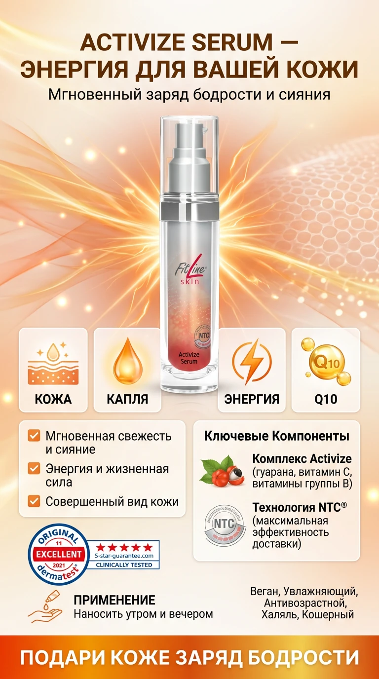 FitLine Activize Serum — сыворотка с гуараной и витамином C для свежести кожи