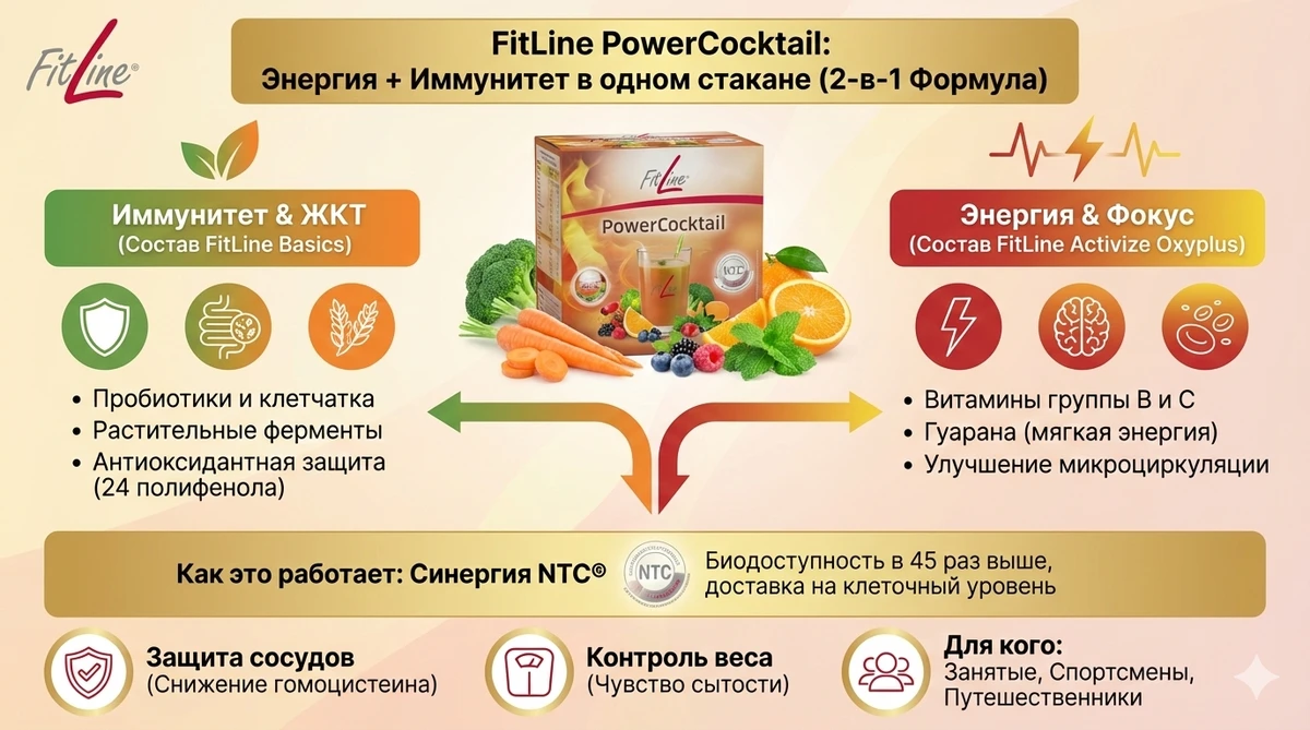 FitLine PowerCocktail: когда не хочется выбирать между энергией и иммунитетом