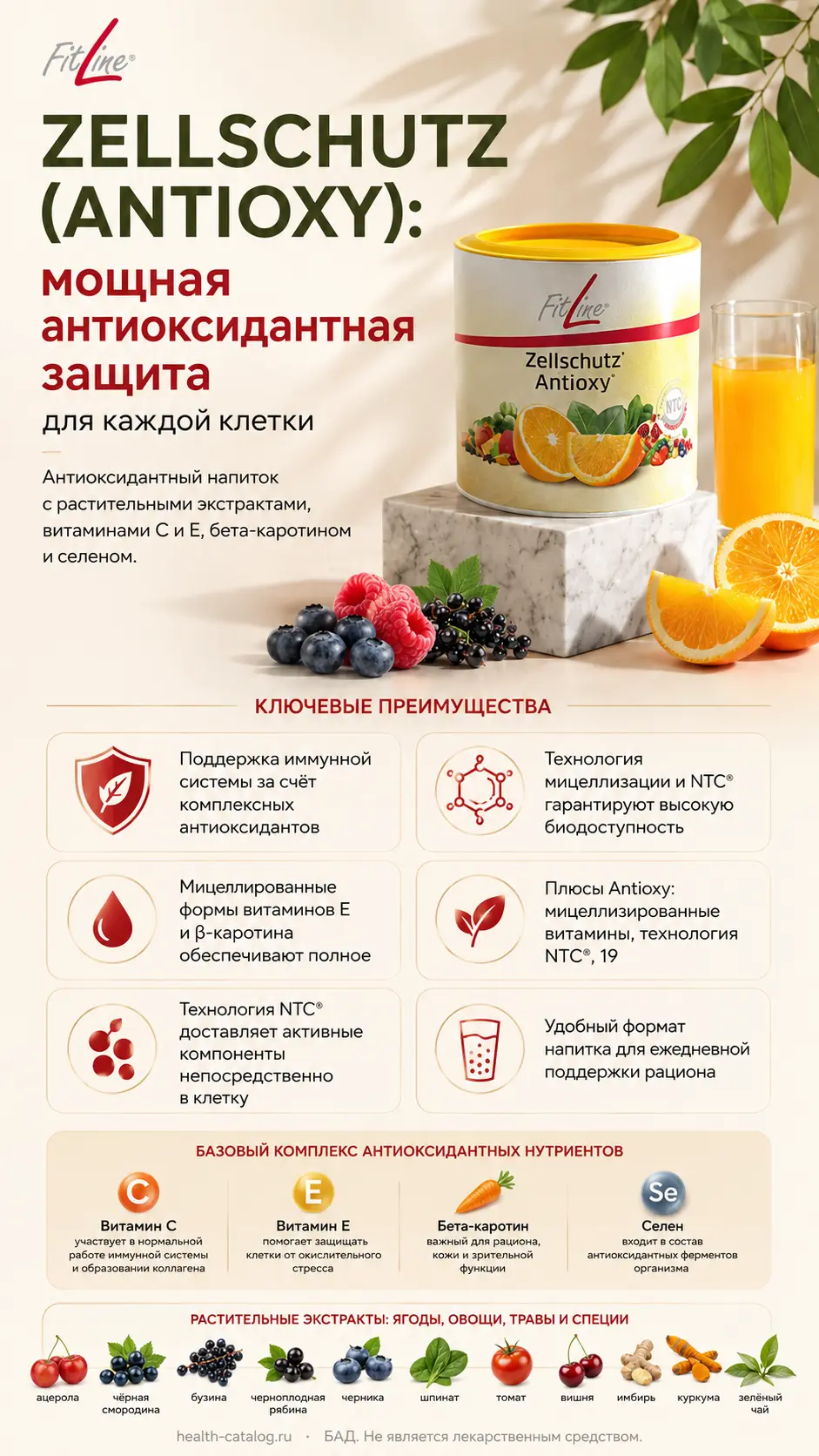 FitLine Zellschutz (Antioxy): состав и антиоксидантная защита