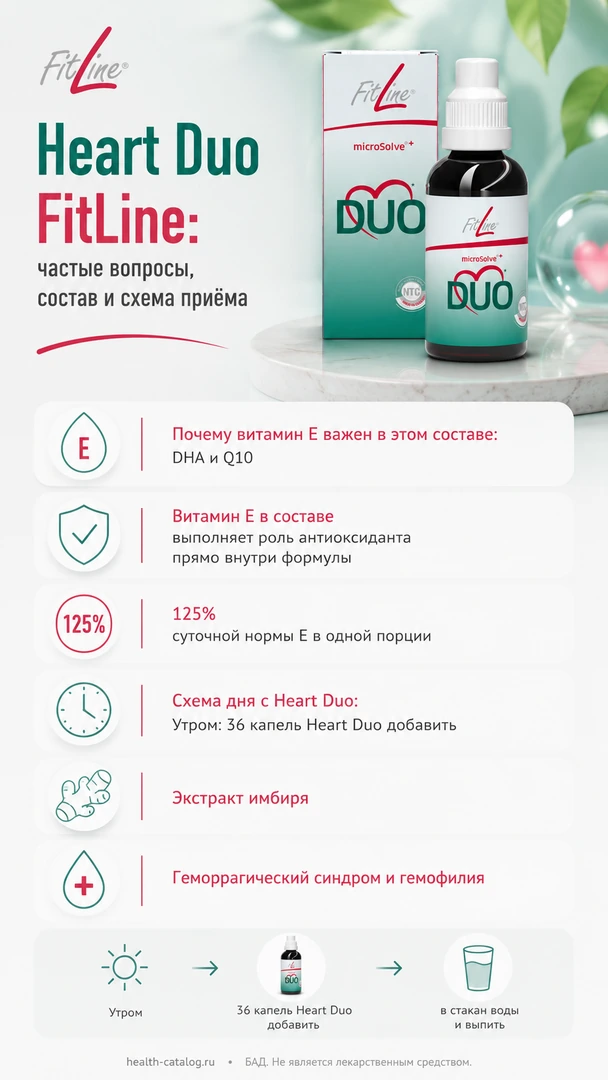 Heart Duo FitLine: частые вопросы, состав и схема приёма