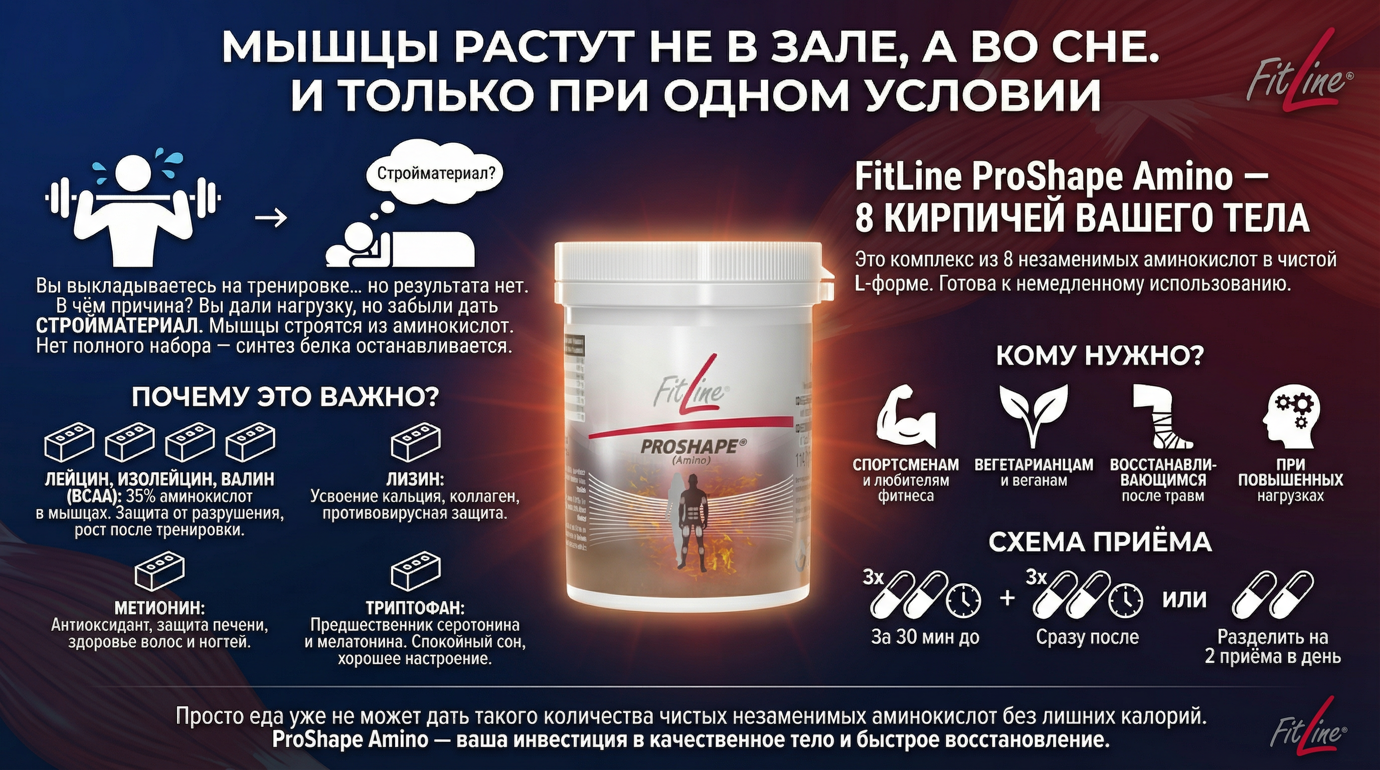 Мышцы растут не в зале, а во сне.