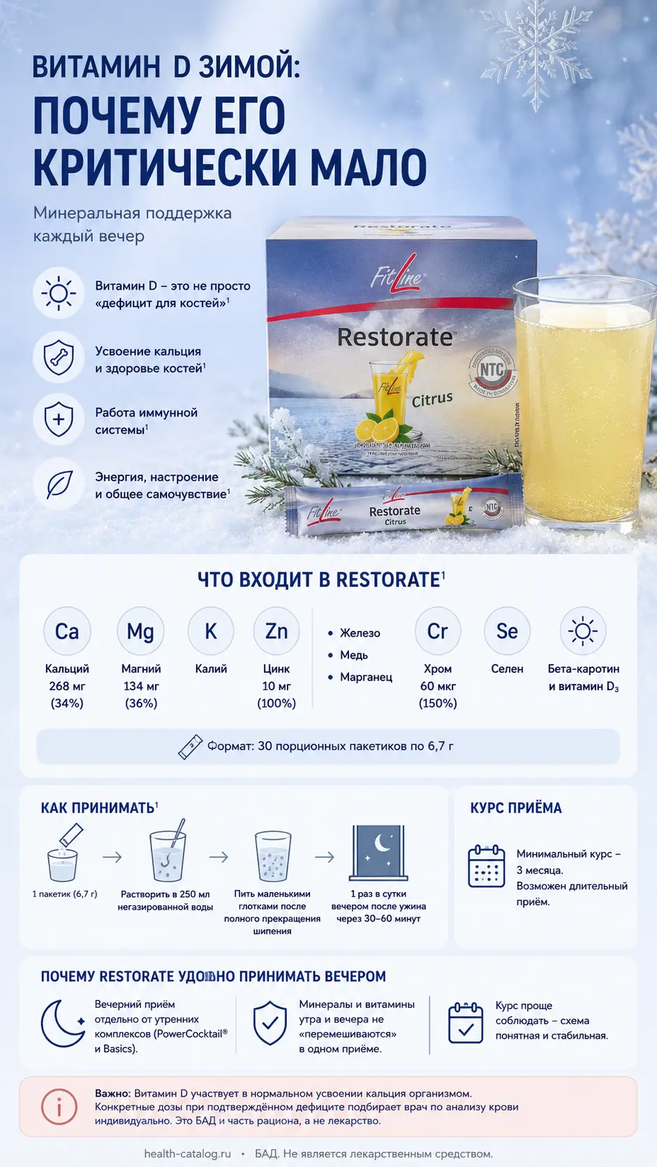 Витамин D зимой и FitLine Restorate