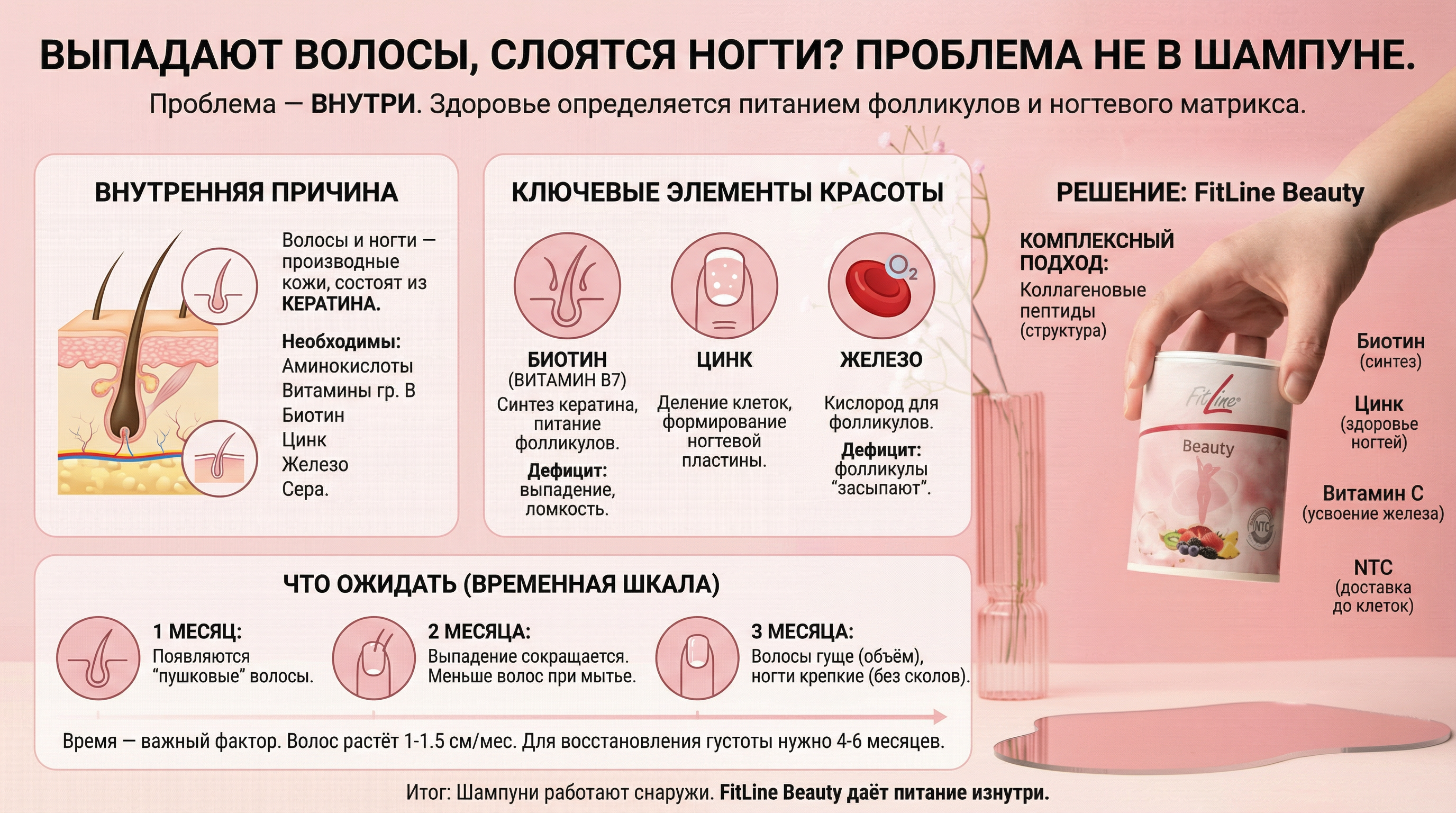 Выпадают волосы, слоятся ногти? Проблема не в шампуне